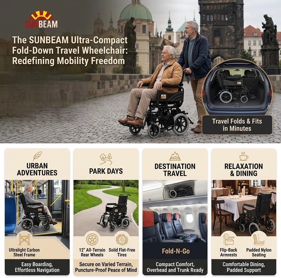 Attendant Propelled Wheelchair Steel Fold Down Back