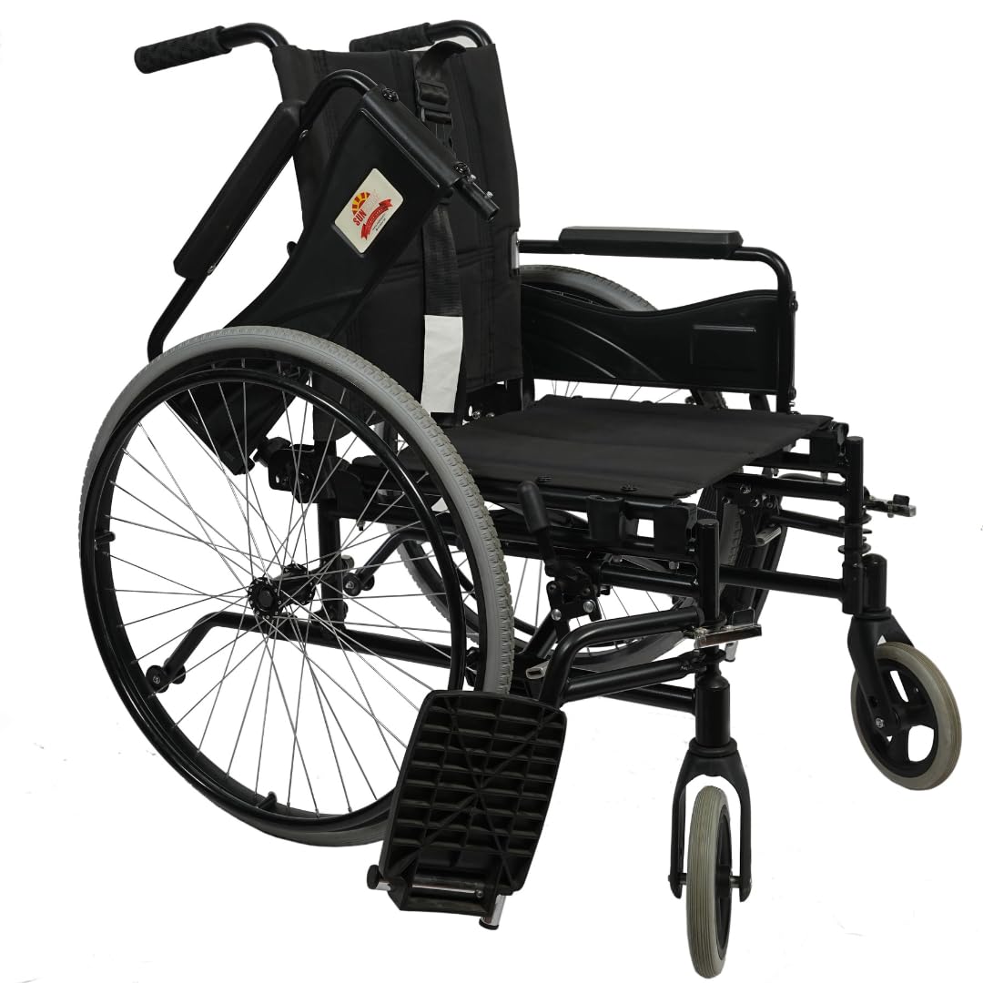 Self Propelled Wheelchair Steel Fold Down Back