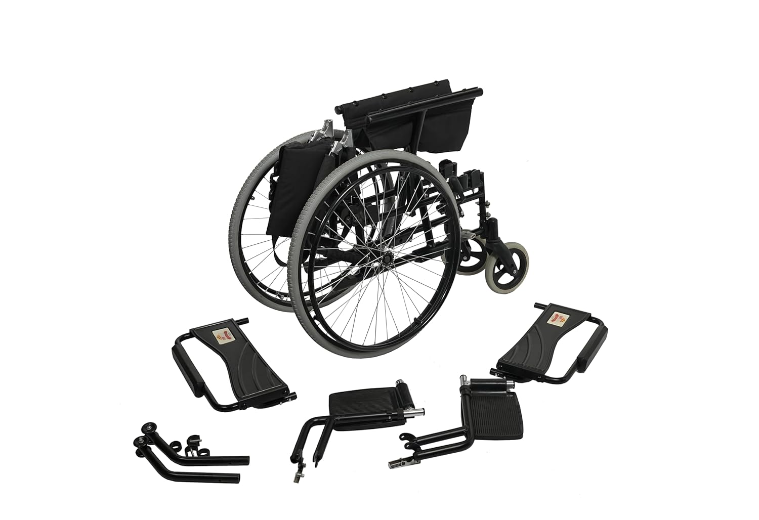 Self Propelled Wheelchair Steel Fold Down Back