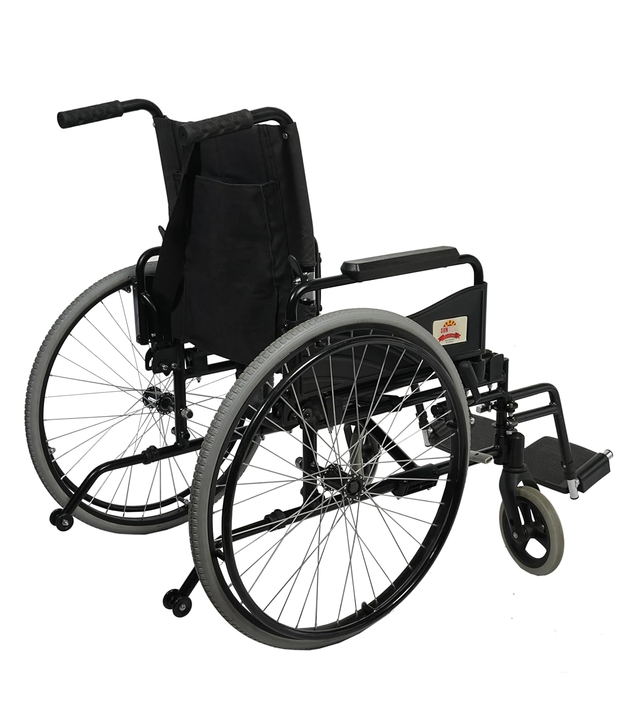 Self Propelled Wheelchair Steel Fold Down Back