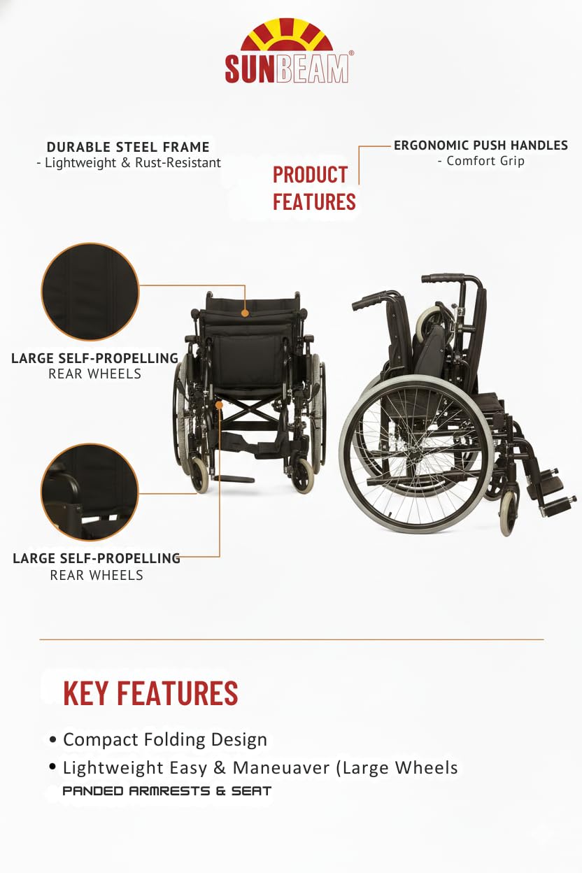 Self Propelled Wheelchair Steel Fixed Back